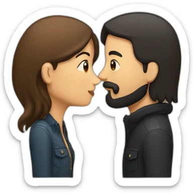 man-with-black-hair-and-beard-kissing-with-shorter-long-brown-hair-woman sticker
