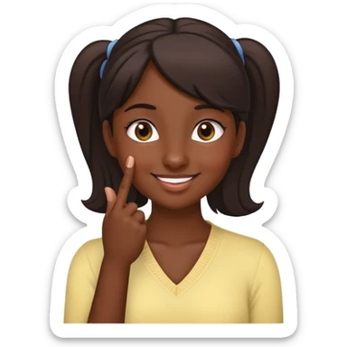 dark skin girl pinching nose with a couple of fingers   sticker