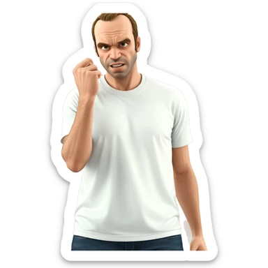 male in white t-shirt sticker