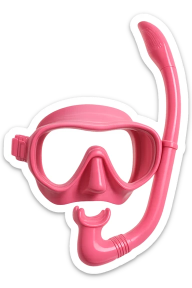 pink snorkel mask sticker