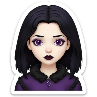  goth girl with fluffy hair sticker