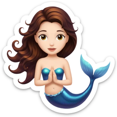 Brunette Mermaid sticker