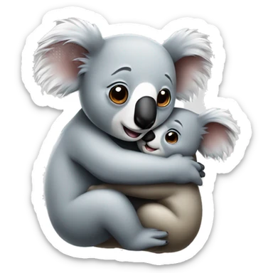 a turkish koala bear hugging an italin koala bear sticker