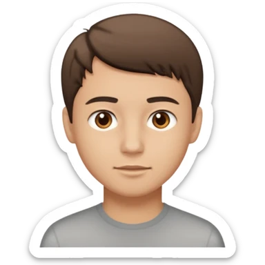 the guy on the left shorter hair and brown eyes sticker