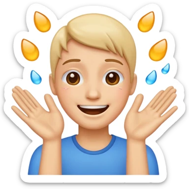 super happy tears excited hopeful hands emoji sticker