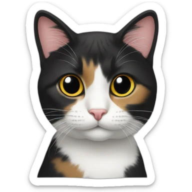 tricolor cat black sticker