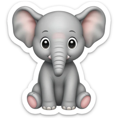 Baby elephant sitting sticker