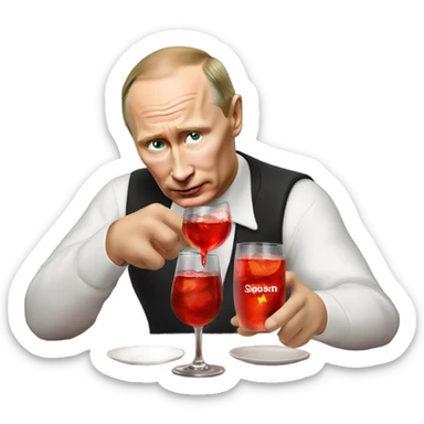 putin drinking Campari  sticker