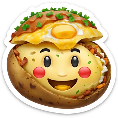 Happy loaded baked potato smiling sticker
