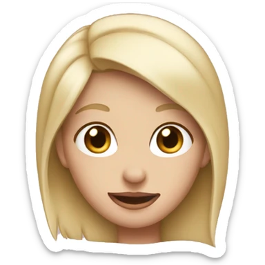 Blonde girl wearing Mickey ears sticker