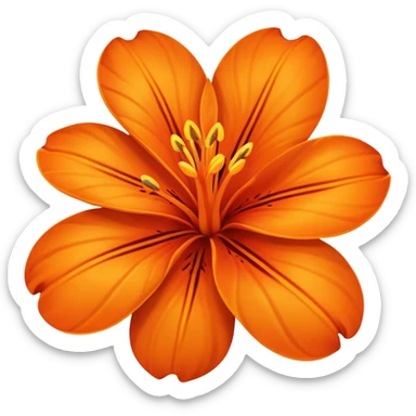 Orange tropical flower sticker