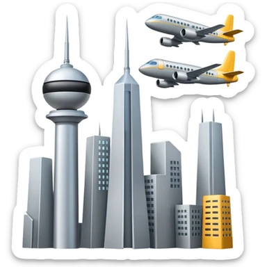 Plane going into two towers  sticker