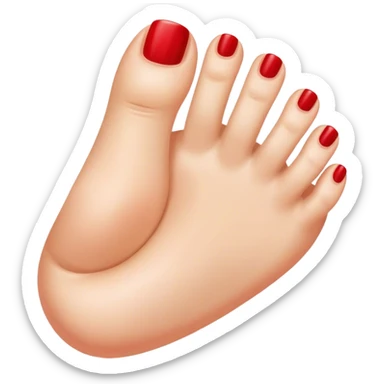 A red toenail sticker