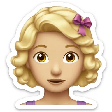 Blonde haired girl with bow sticker