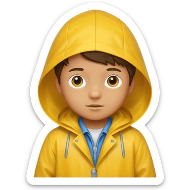 Little Boy yellow Raincoat sticker