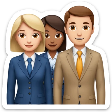 office workers face to face interview sticker