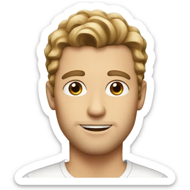 white male singer with brown hair sticker