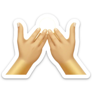 Unas manos unidas con destellos de luz o un fondo celestial.
 sticker