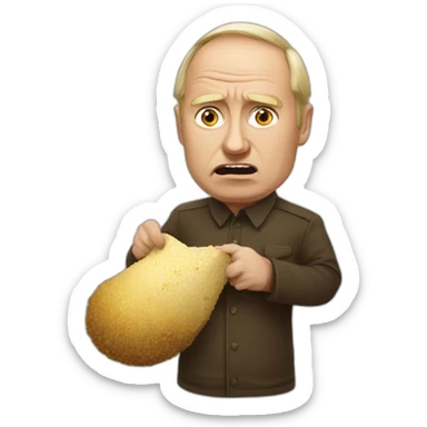 Vladimir poutine holding poop and beeing scared sticker