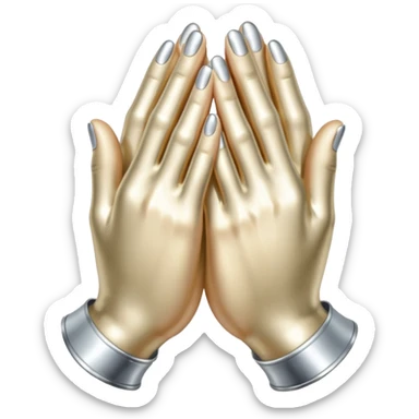 praying metallic hands sticker