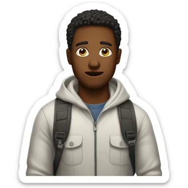 a guy asking for help sticker