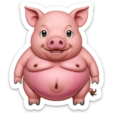 pig with a big stomach sticker