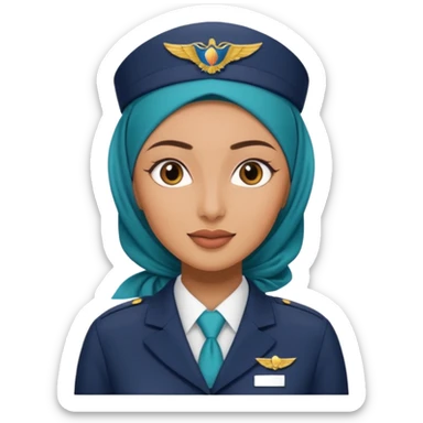 Hijabi flight attdent sticker