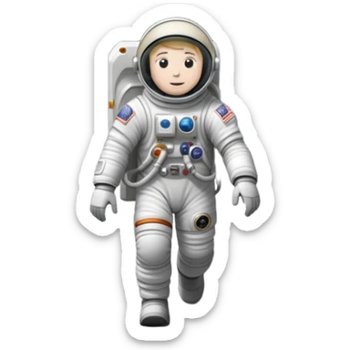astronaut walking on the moon sticker