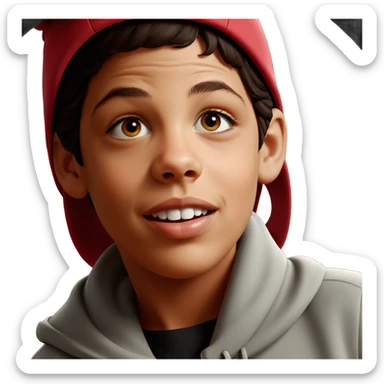 realistic portrait of girl wearing hat sticker