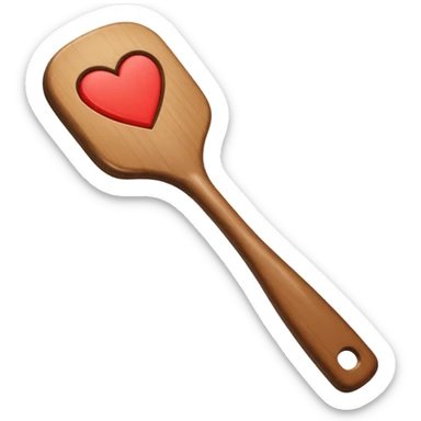 Paddle – wooden paddle with heart cutout. sticker