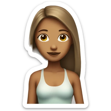 surfer girl with brown straight hair tan with sunscreen on nose sticker