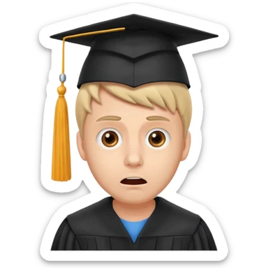 man terrifying graduation sticker