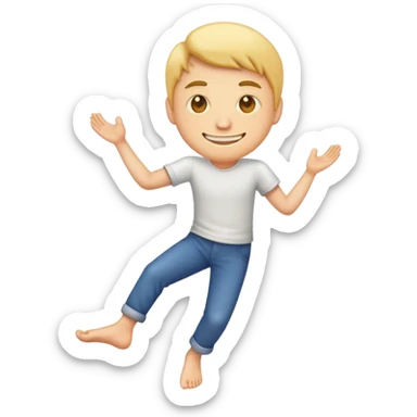 Face emoji with feet kicked up behind him sticker