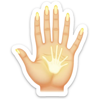  -- ethereal glowing hand palm lines-- 5 fingers reading palm 
 sticker