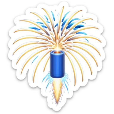 deep blue coloured firework travelling through the sky ready to explode sticker