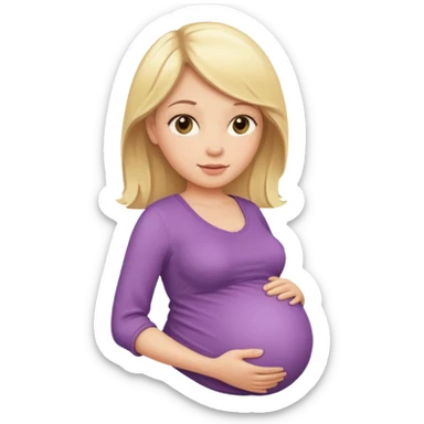 pregnant blonde woman  sticker