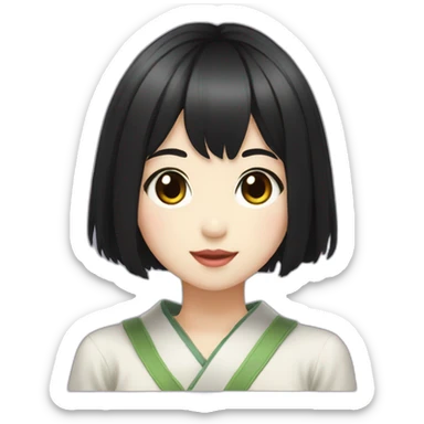 short-black-haired-Japanese-idol-girl sticker