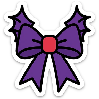gothic bow gothic bow icon with color outline sticker