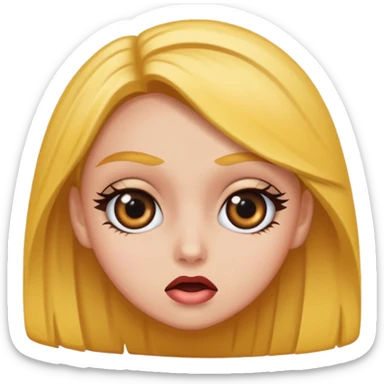 Baddie girl eye rolling at someone  sticker