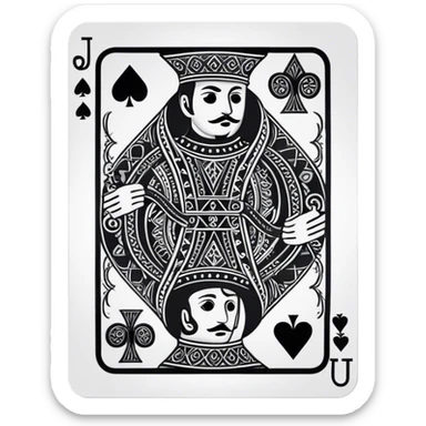 Jack of Spades playing card sticker