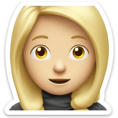 talking blond child with two speech bubbles near sticker