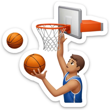 Tossing bricks into basketball hoop sticker