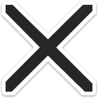 Straight Black Cross on white flag sticker