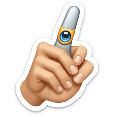 a hand with finger pointing at the camera sticker
