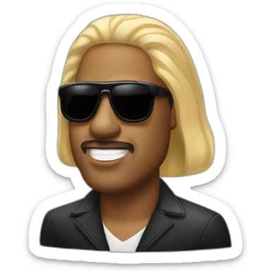 Blond stevie wonder sticker