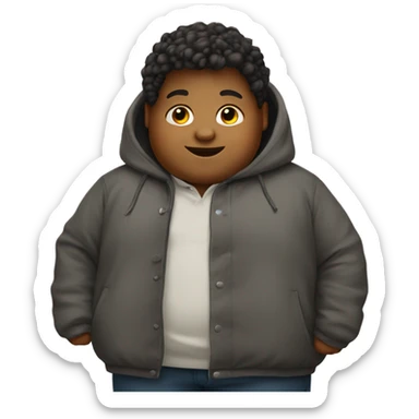 Fat kid little coat sticker