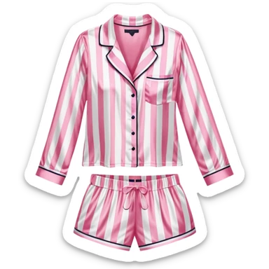 Striped pink and white silk Victoria’s Secret pajama set sticker