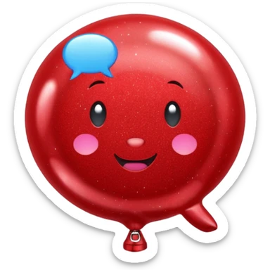 red glitter baloon chat sticker