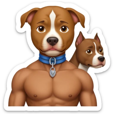 pitbull with a human neck pfp sticker