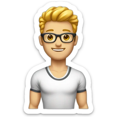 vintage gym clothes for white man sticker